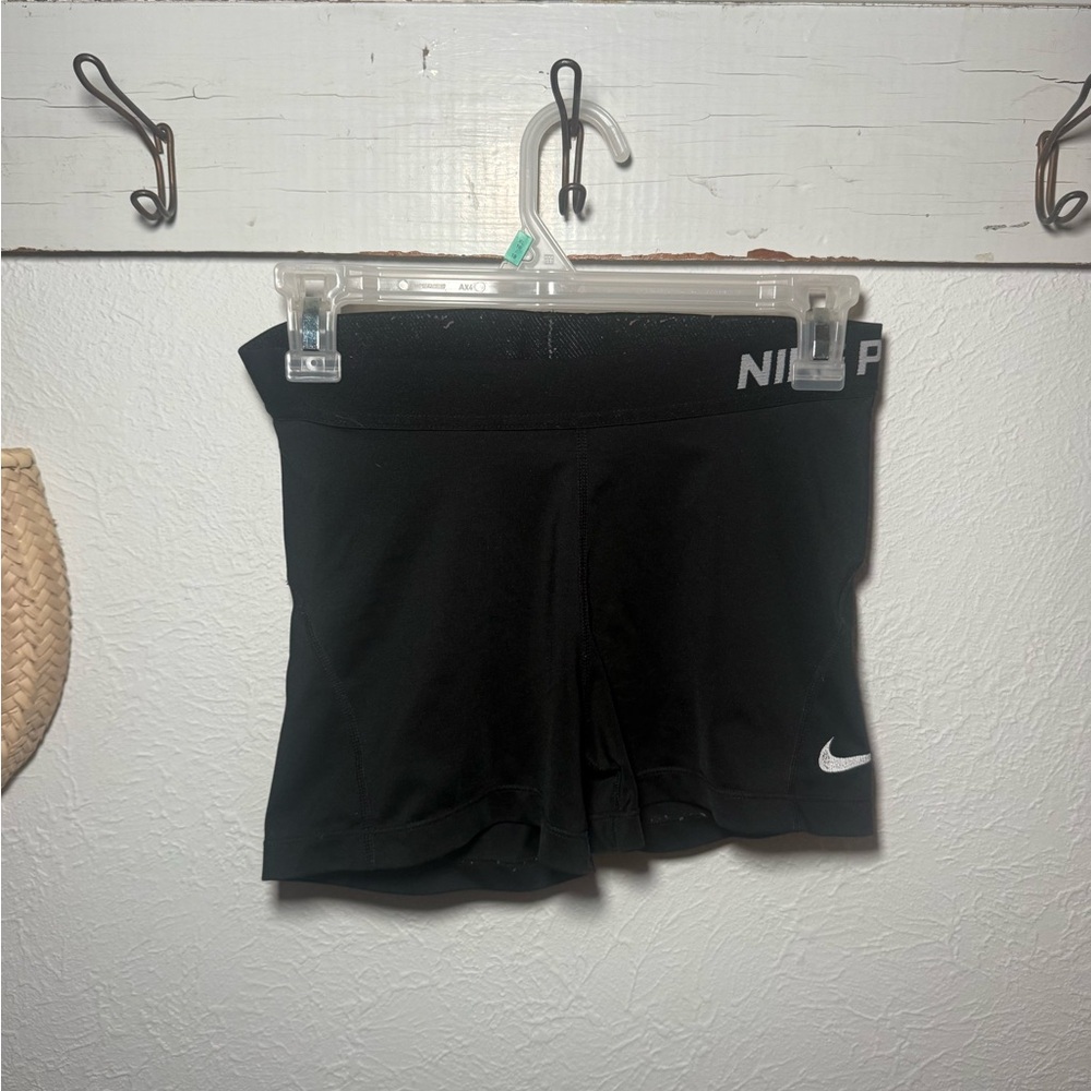 Nike Black Women's Bike Shorts with Swoosh Logo